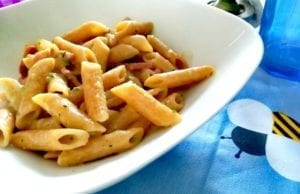 Pasta con crema di zucchine e speck Bimby