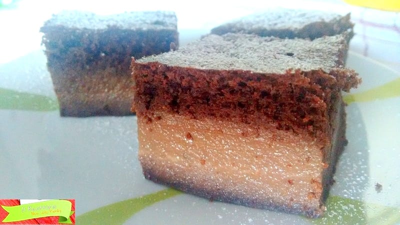 Torta magica senza glutine e lattosio, al cioccolato: esperimento riuscito