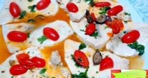 Pesce spada al Varoma con olive e pomodorini, ricetta con Bimby Pesce spada al Varoma