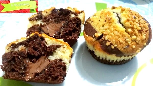 Muffin bicolore allo yogurt