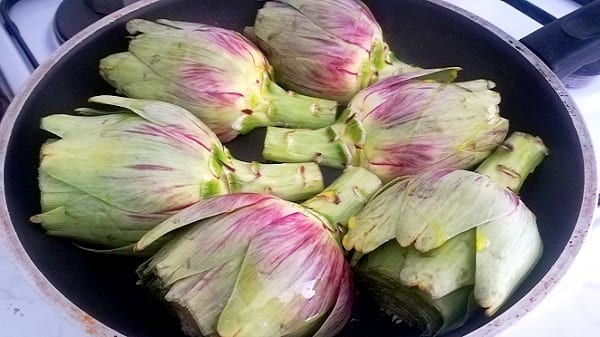 Carciofi semi-interi in padella 2