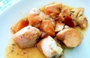 Bocconcini di pollo in salsa di funghi porcini