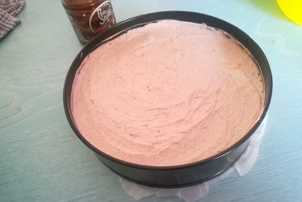 Cheesecake Pan di stelle variegato, senza colla di pesce e cottura 3