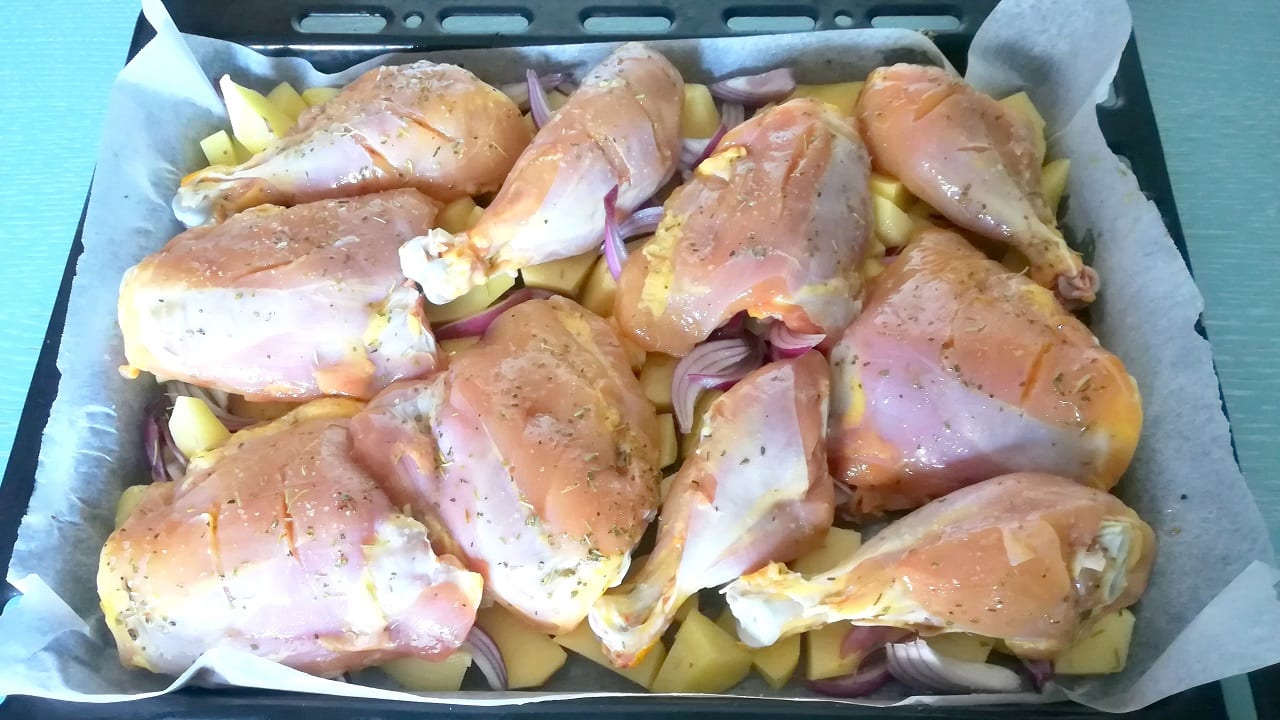 Pollo al forno con patate 3