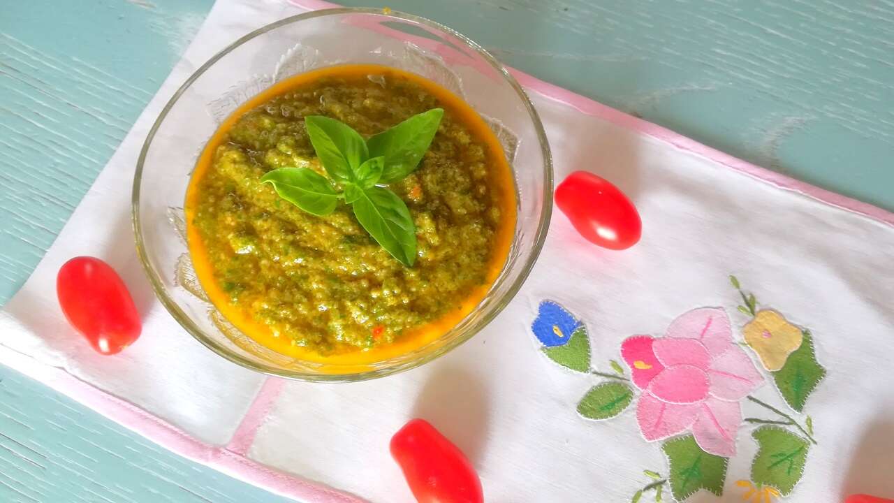 pesto di basilico e pomodoro Bimby 4