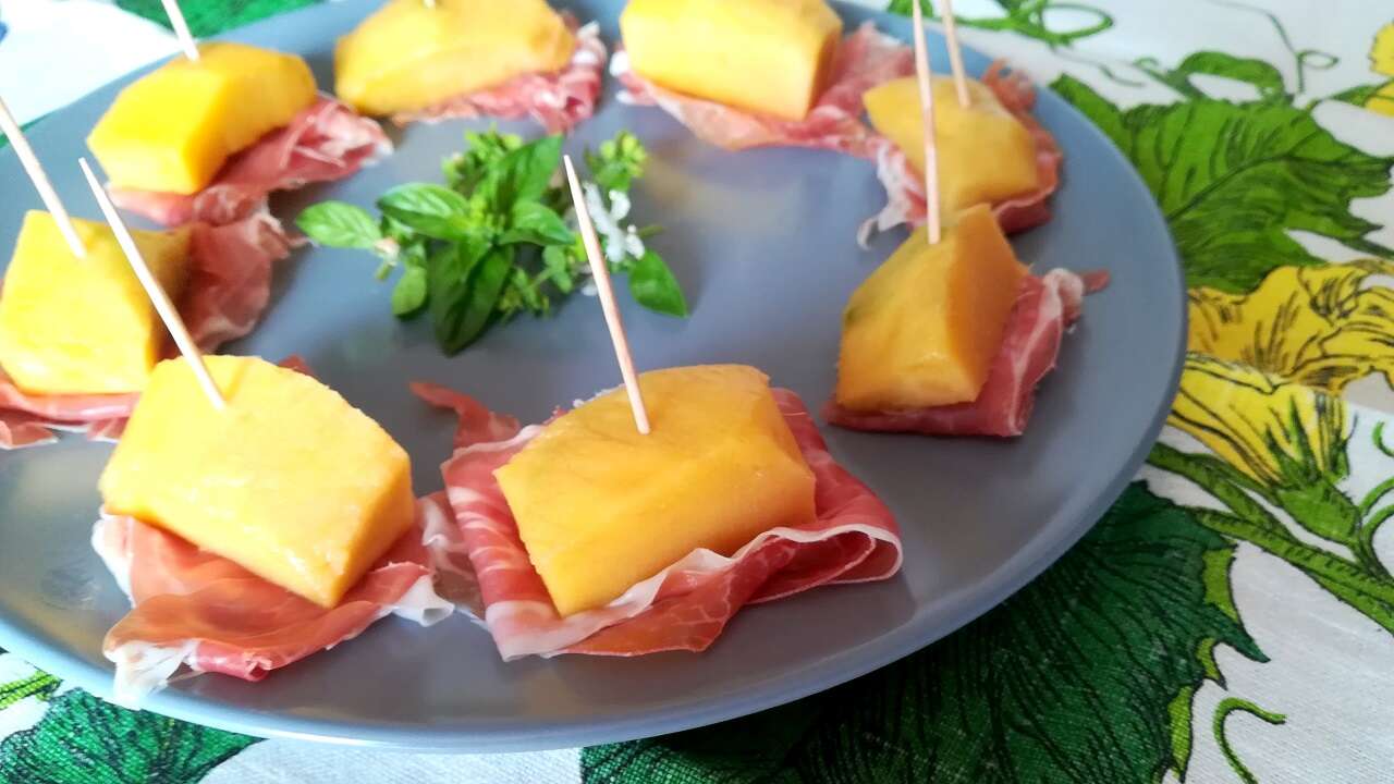 Antipasto di mango e prosciutto crudo 3