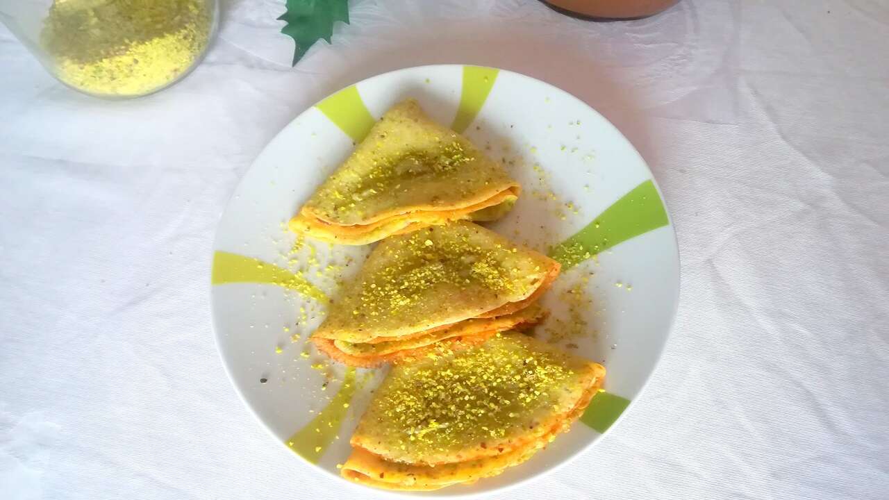 Crepes al pistacchio con nutella 4