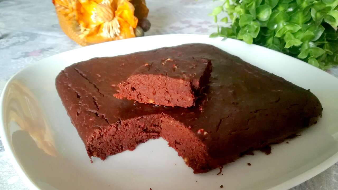 Torta brownies fit proteica vegan 3