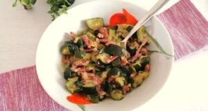 Zucchine allo speck Bimby, contorno veloce Zucchine allo speck