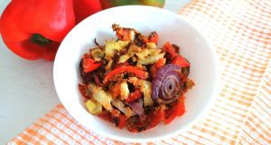 Sedano e peperoni ammollicati al forno, gustosissimi Sedano e peperoni ammollicati al forno