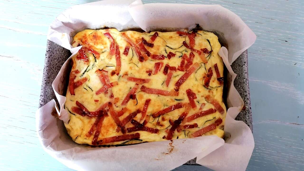 Frittata di ricotta e zucchine al forno, senza olio e burro 4