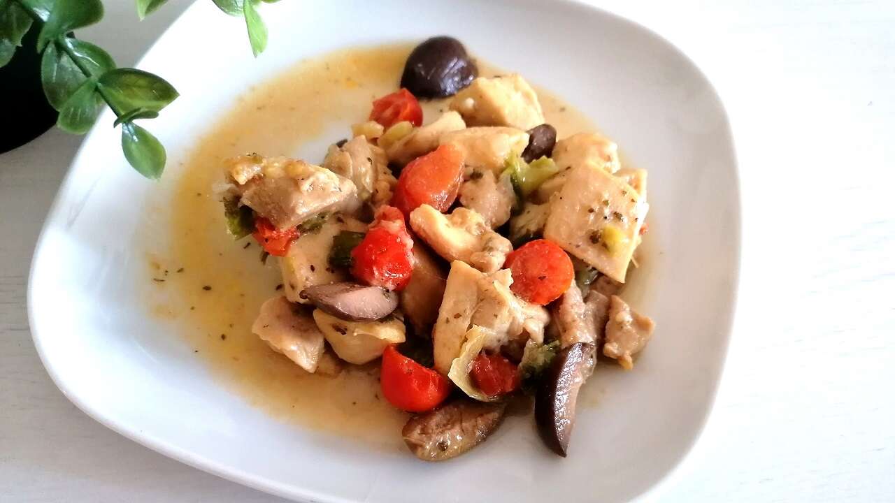 Dadini di pollo con olive e pomodorini 4