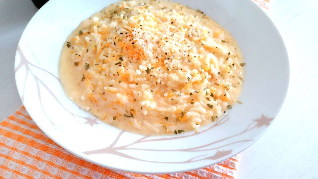 Risotto zucca e panna Bimby, cremoso 4